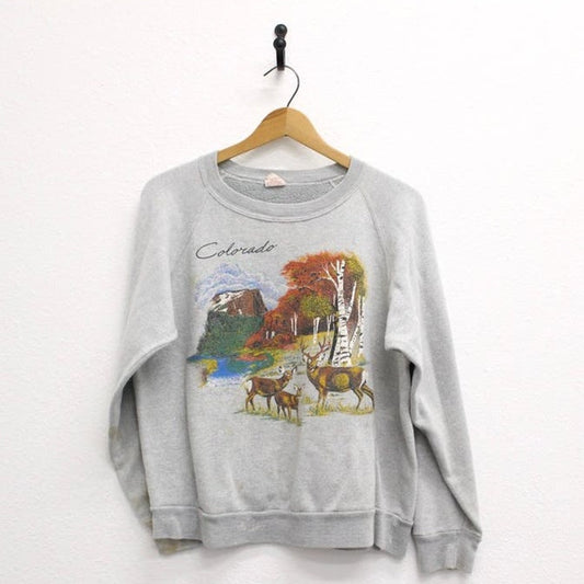 Vintage Colorado Deer Sweatshirt Large