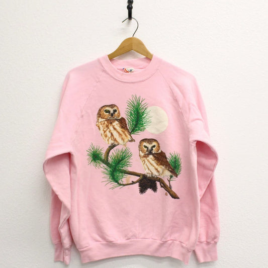 Vintage Owls Sweatshirt Large