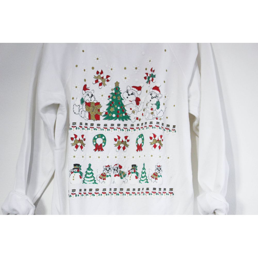 Vintage Ugly Crazy Cat Lady Christmas Sweatshirt