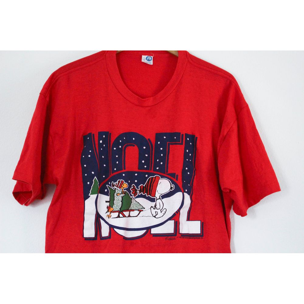 Vintage Merry Christmas Snoopy Woodstock NOEL T Shirt