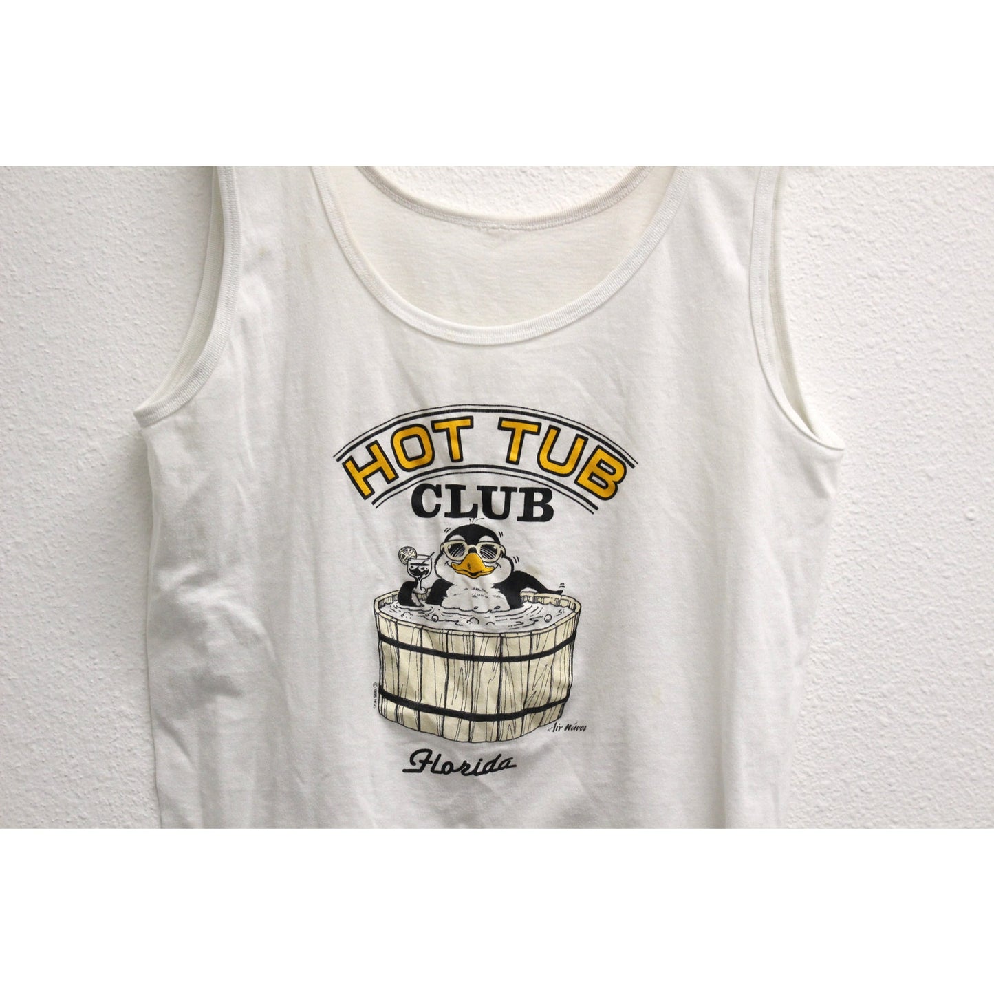 Vintage Hot Tub Club Florida Penguin Tank Top Shirt Large
