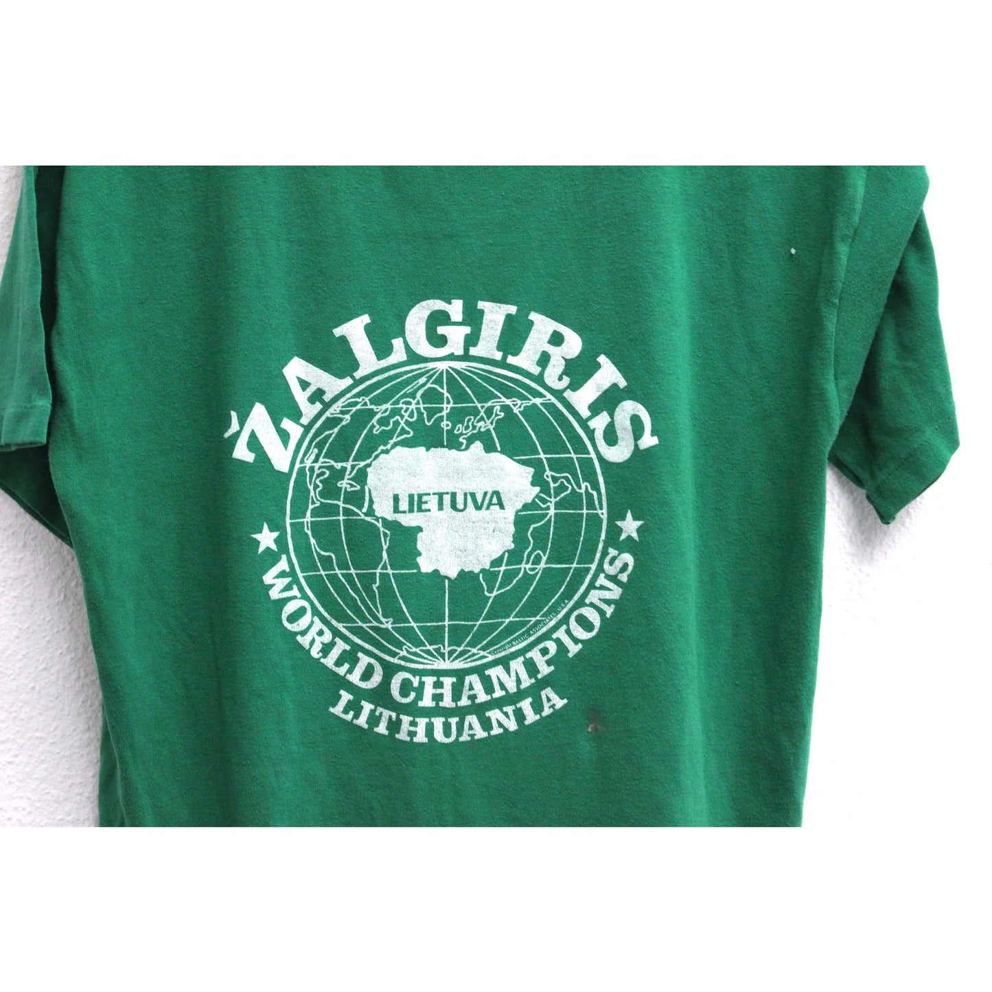 Vintage World Champions Lithuania Zalgiris Basketball T Shirt XL