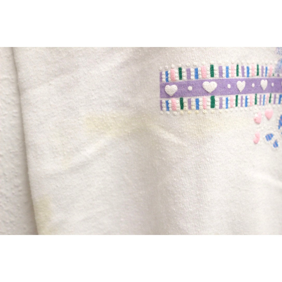 Vintage Kitty Cat Butterflies Sweatshirt Large