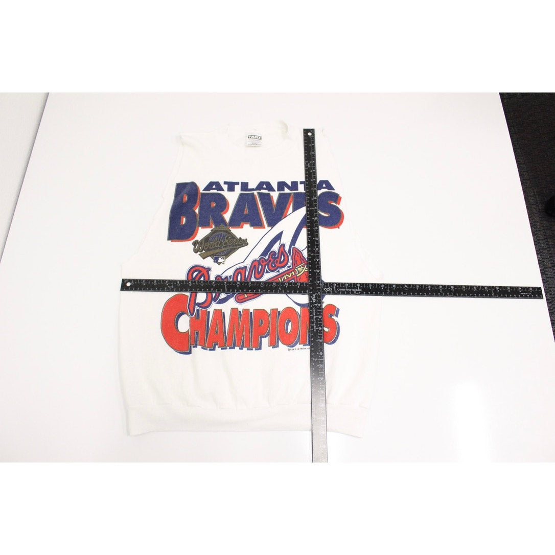 Vintage Atlanta Braves 1995 Championship Cut Off Sweatshirt XL