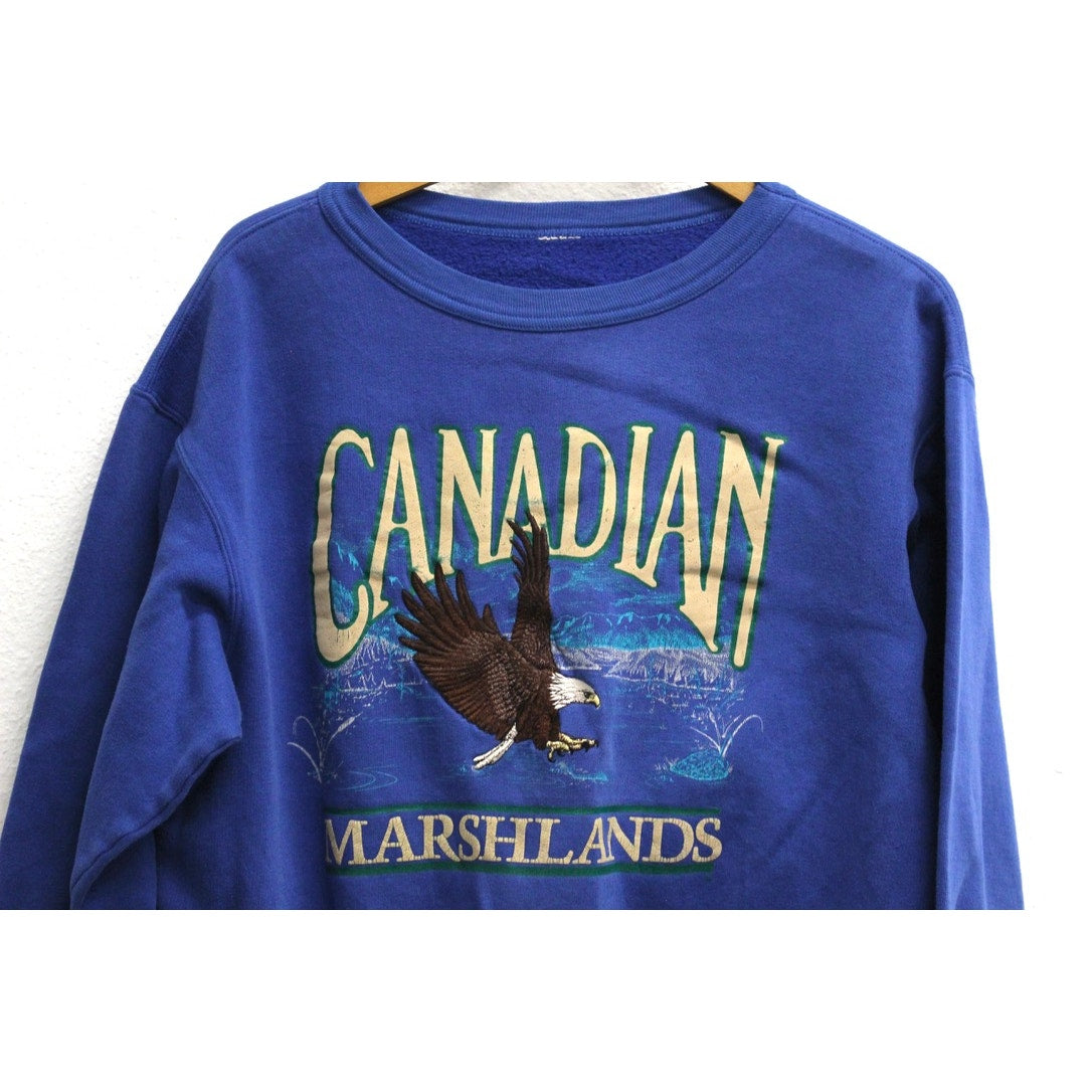 Vintage Canadian Marshlands Eagle Sweatshirt Large