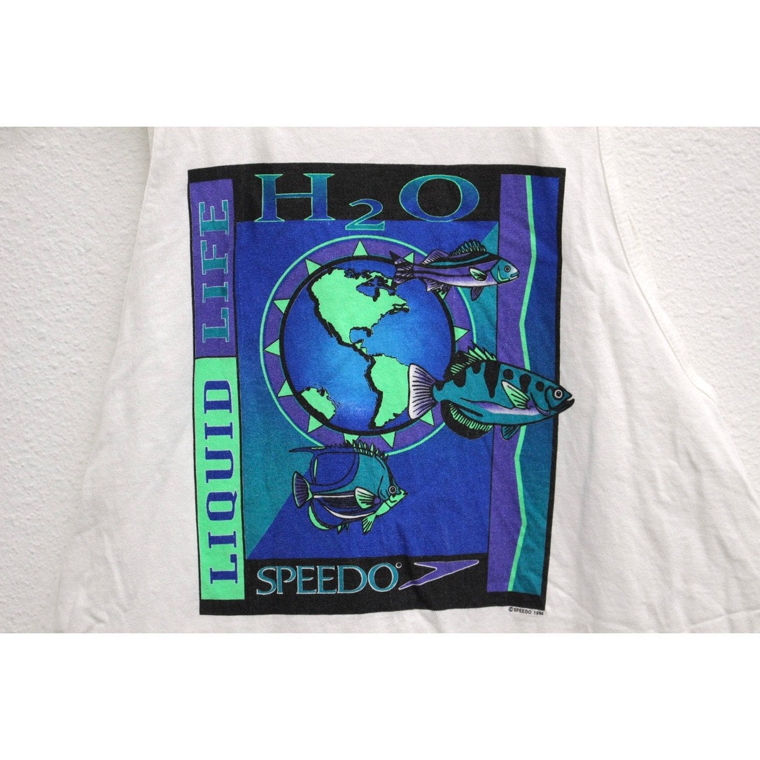 Vintage Speedo Liquid Life Fish Tank T Shirt XL