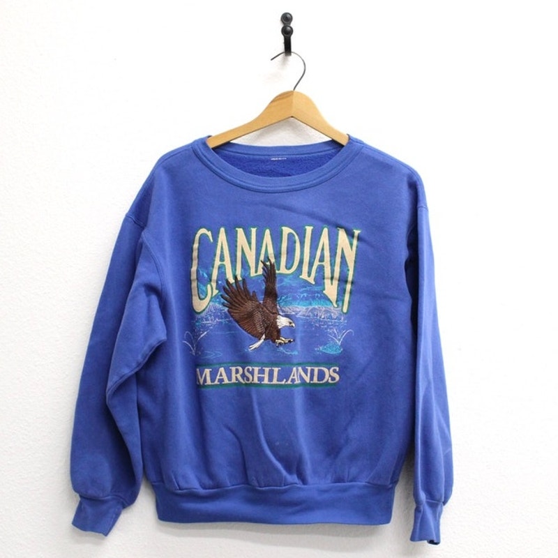 Vintage Canadian Marshlands Eagle Sweatshirt Large