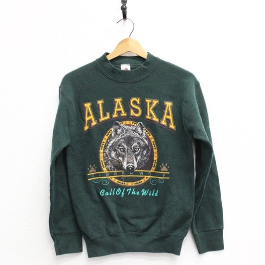 Vintage Alaska Timberwolf Call Of The Wild Sweatshirt Small