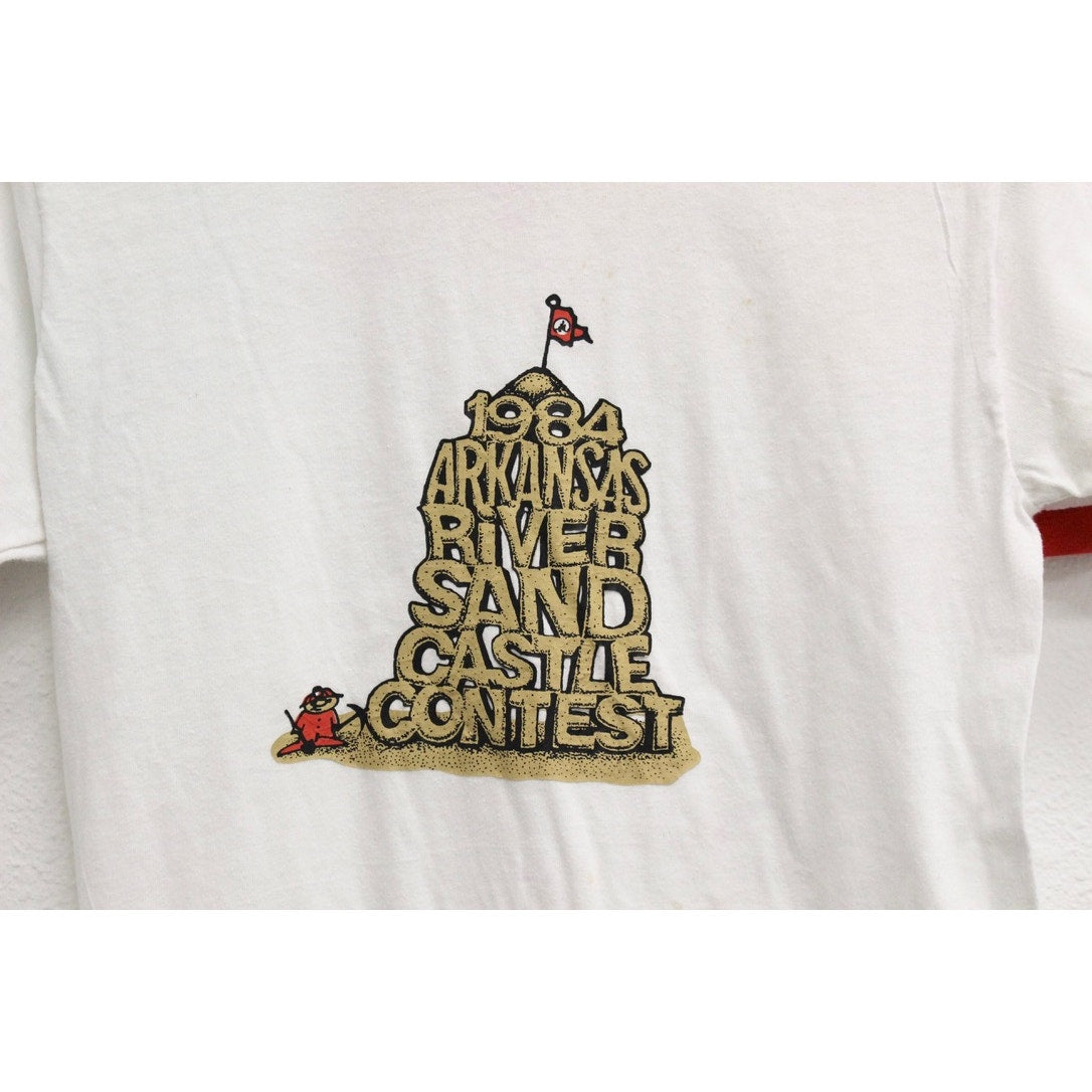 Vintage Arkansas River Sand Castle Contest 1984 T Shirt Medium