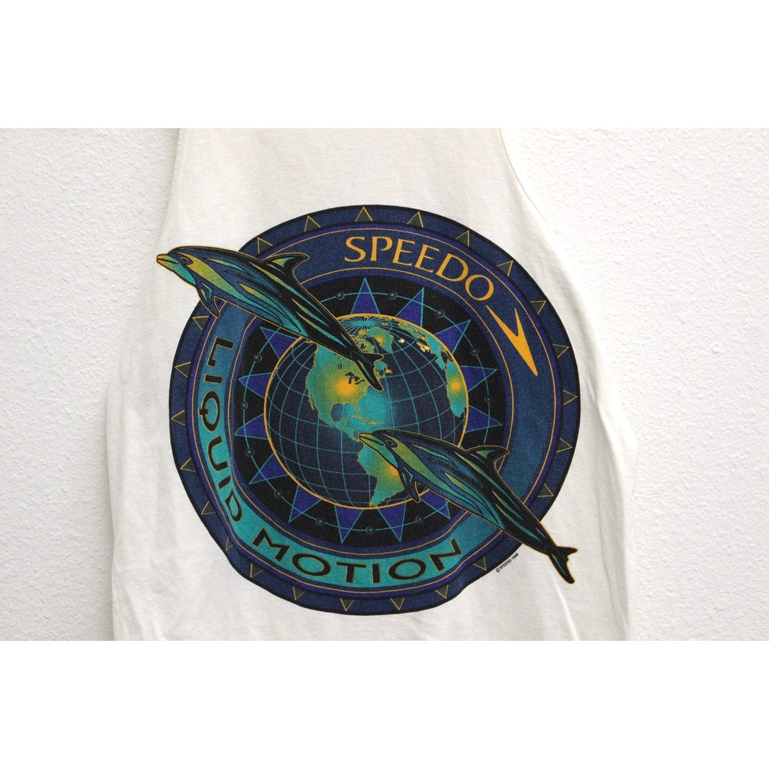 Vintage Speedo Liquid Motion Dolphin Tank Top Large