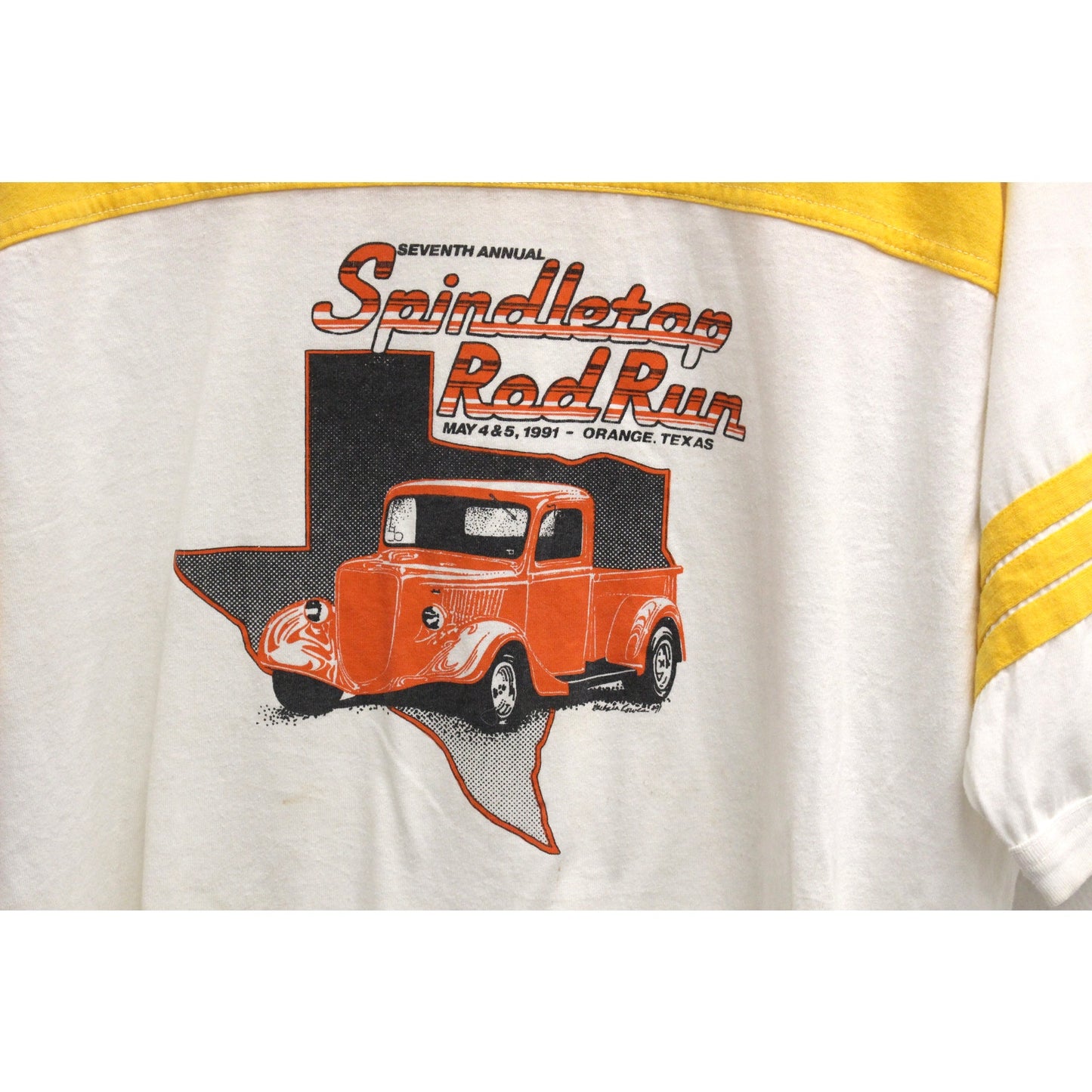 Vintage Spindletop Rod Run Orange Texas 1991 T Shirt XL