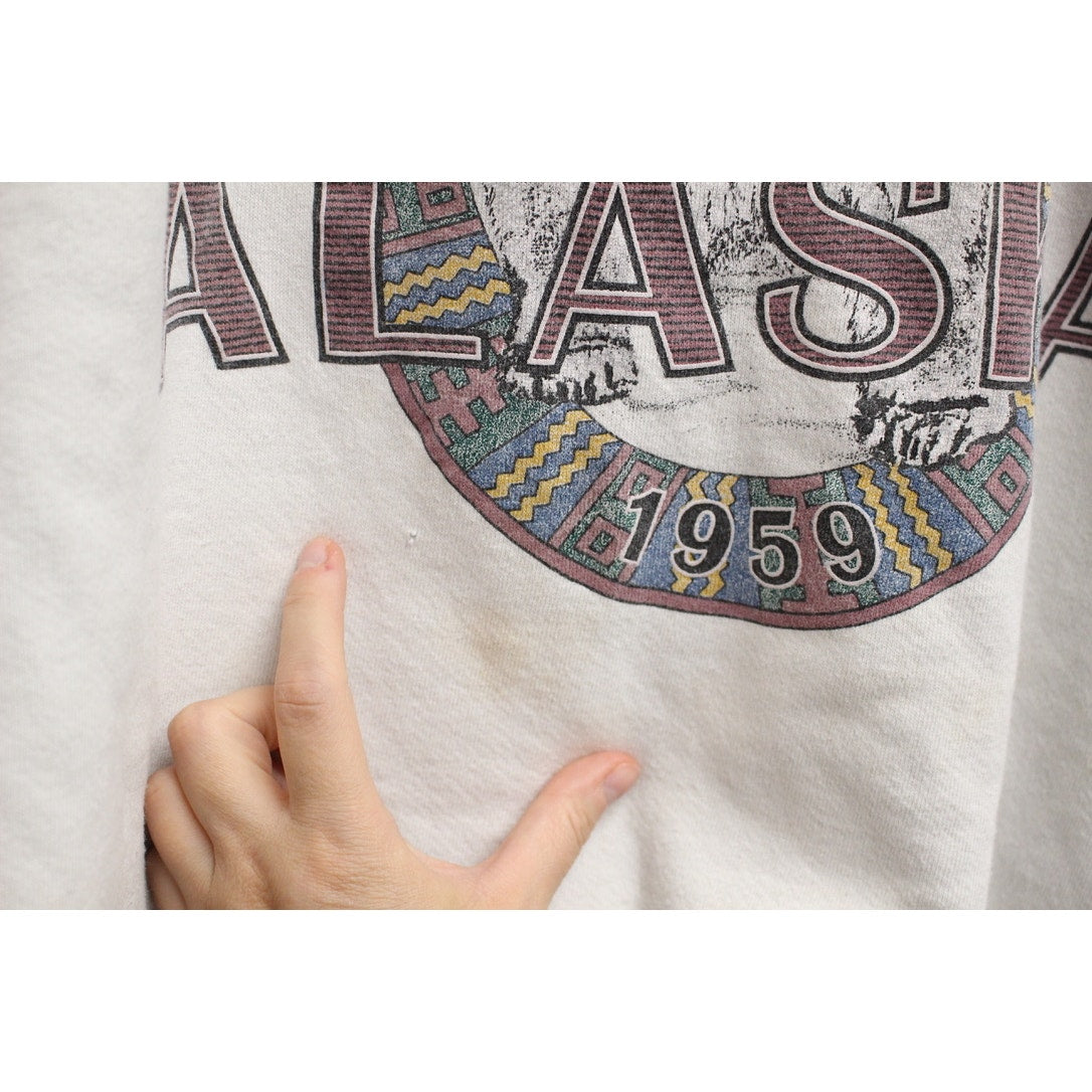 Vintage Alaska The Last Frontier Polar Bear Sweatshirt XL