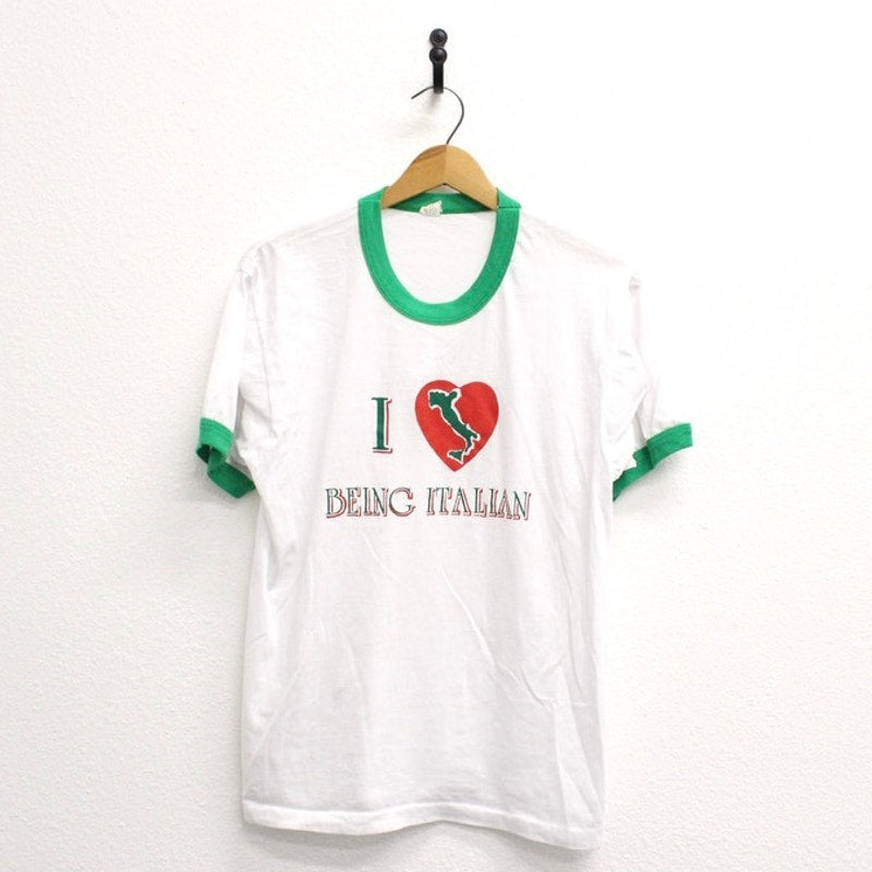 Vintage I Love Being Italian T Shirt Large