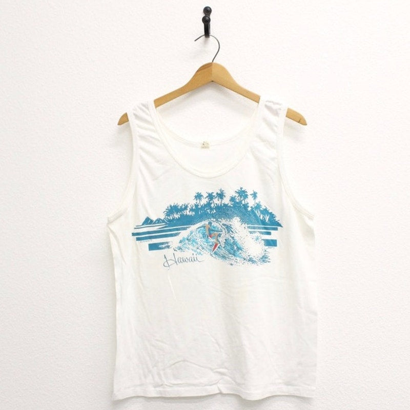 Vintage Hawaii Surfing Tank T Shirt XL