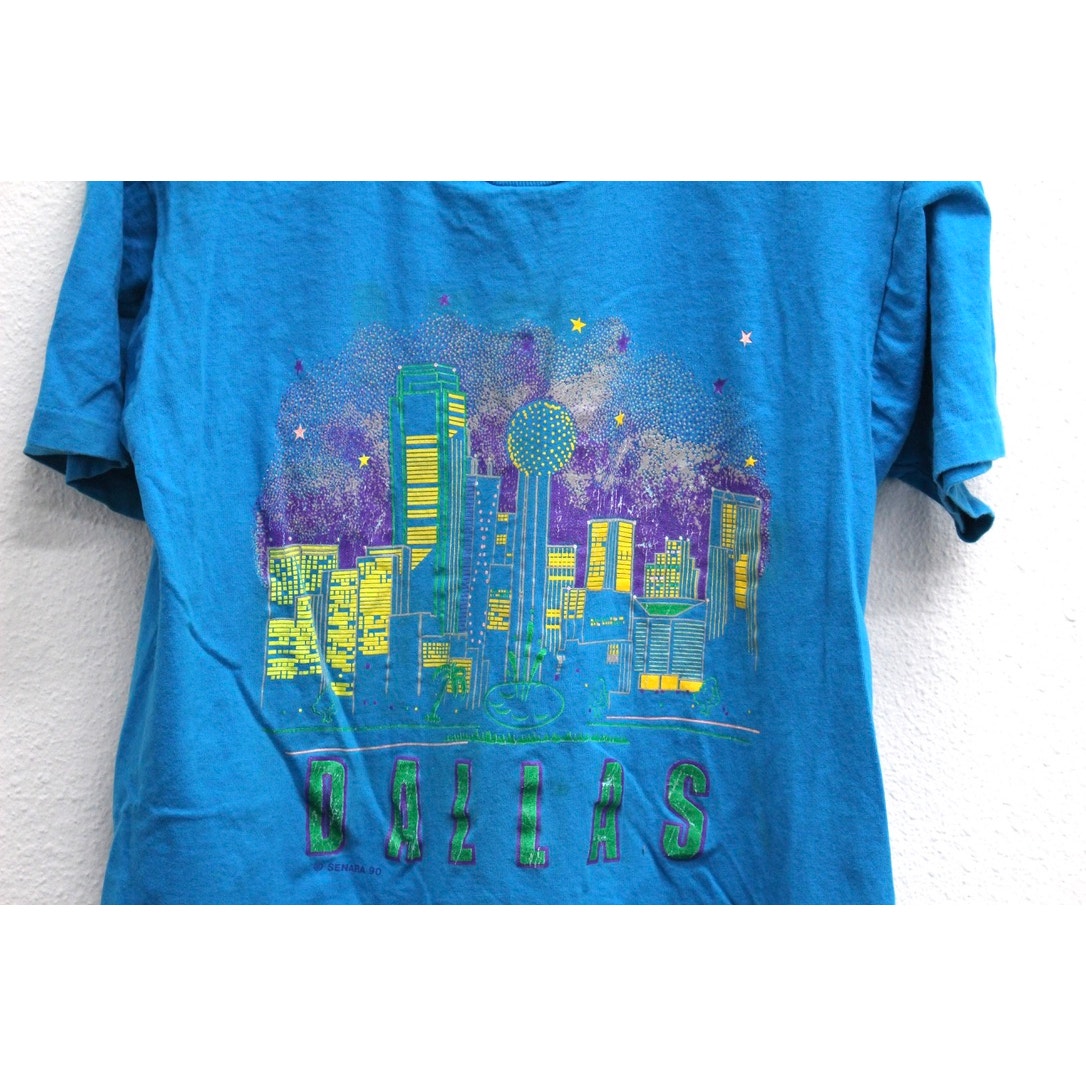 Vintage Downtown Dallas Texas Skyline T Shirt Large