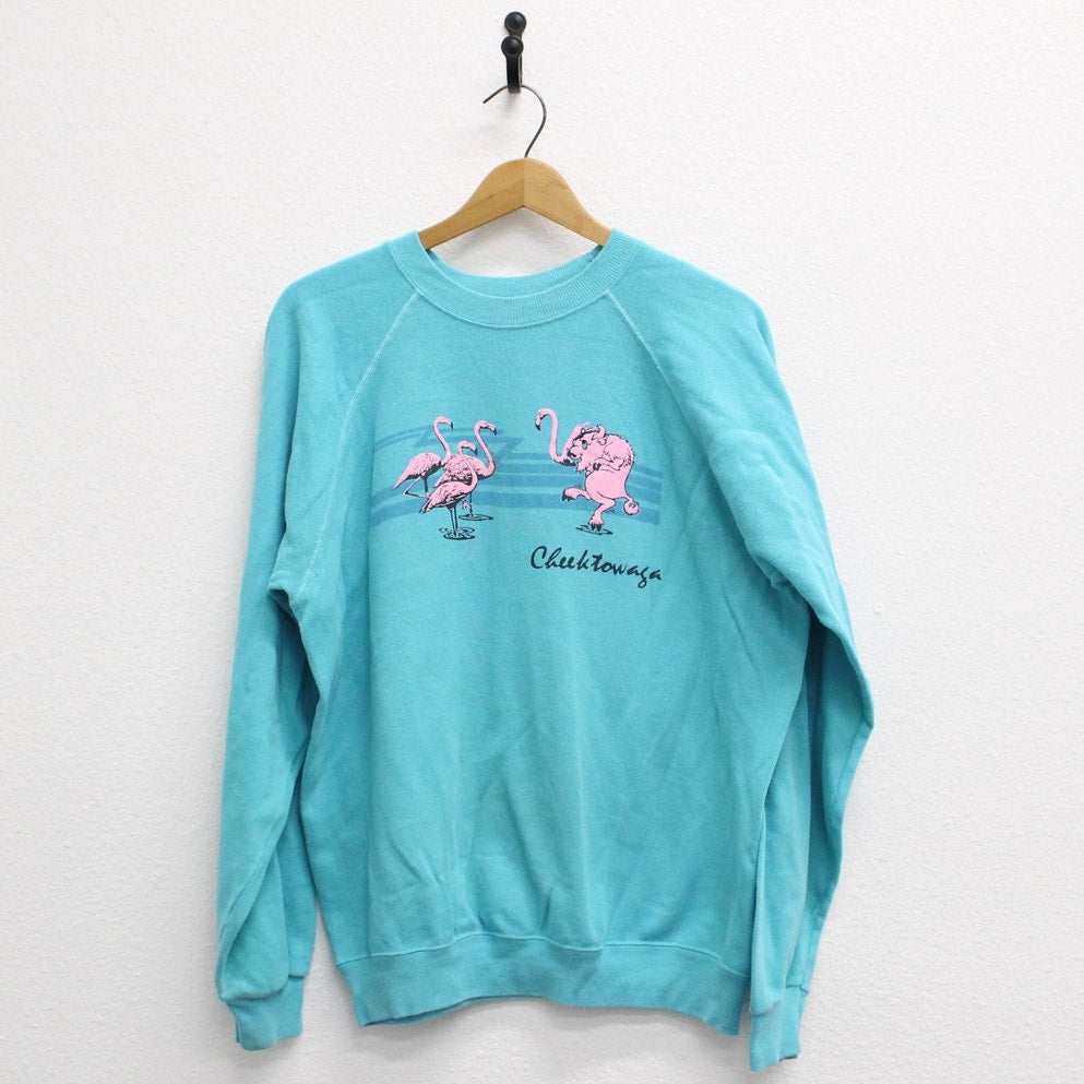 Vintage Cheektowaga New York Flamingo Sweatshirt Large