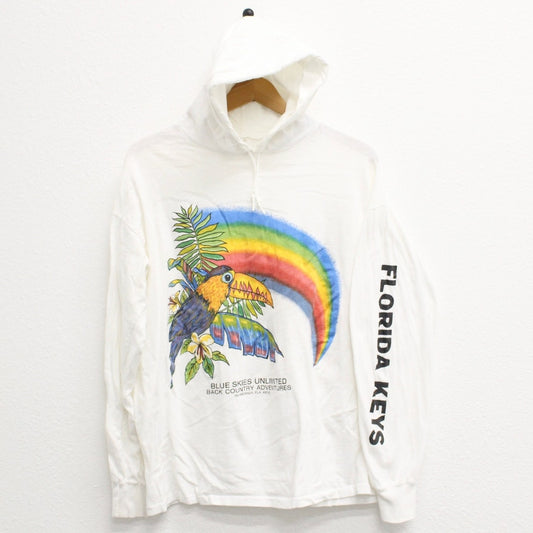 Vintage Islamorada Florida Keys Tucan Hooded Long Sleeve T Shirt XL
