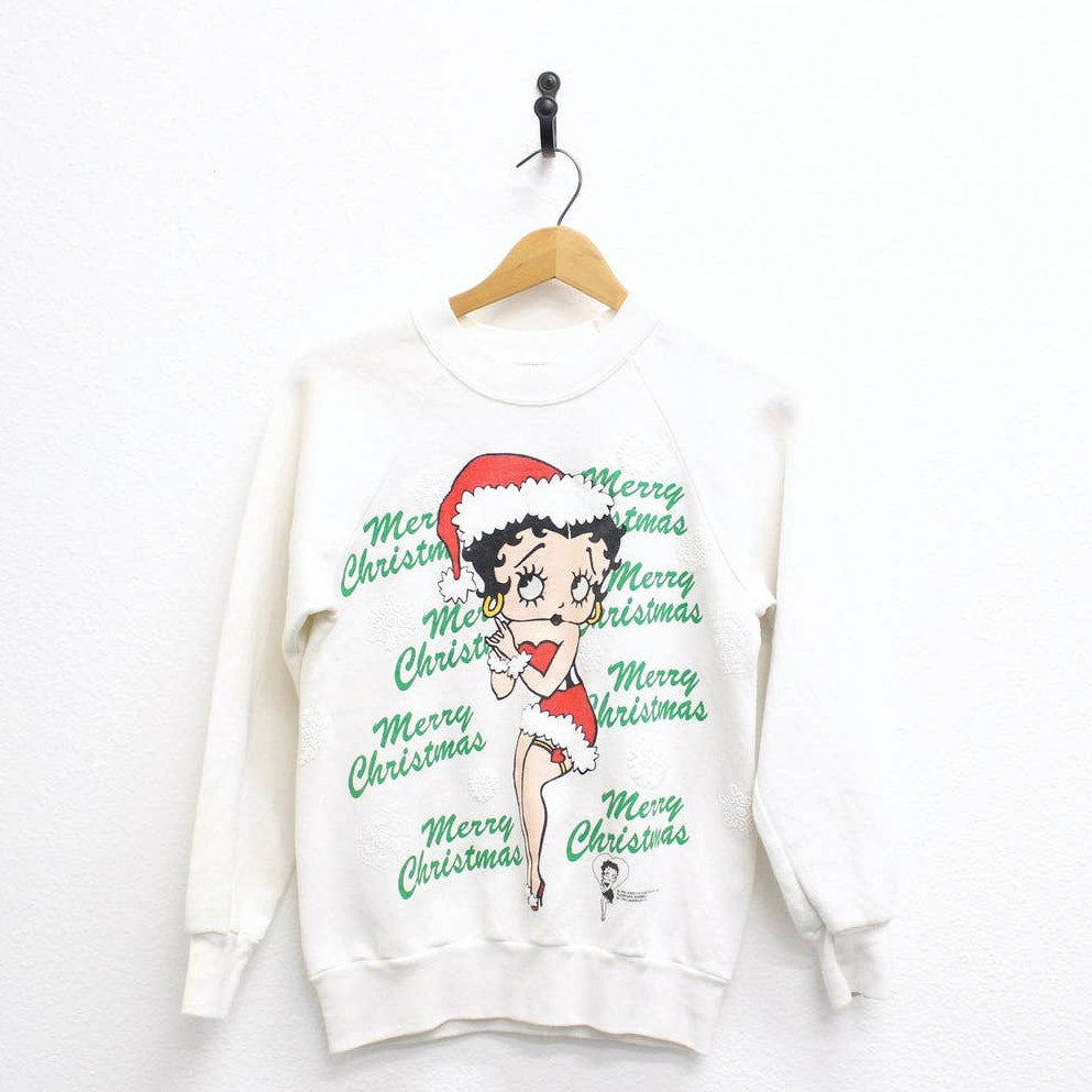 Vintage Betty Boop Merry Christmas Sweatshirt Small