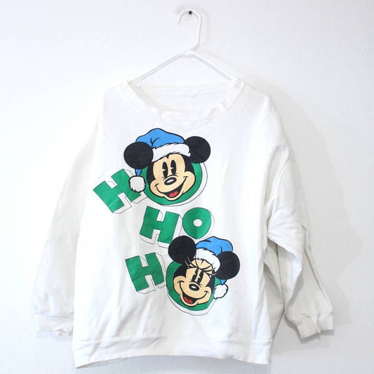 Vintage Walt Disney Mickey Minnie Mouse Ho Ho Ho Christmas Sweatshirt 3X