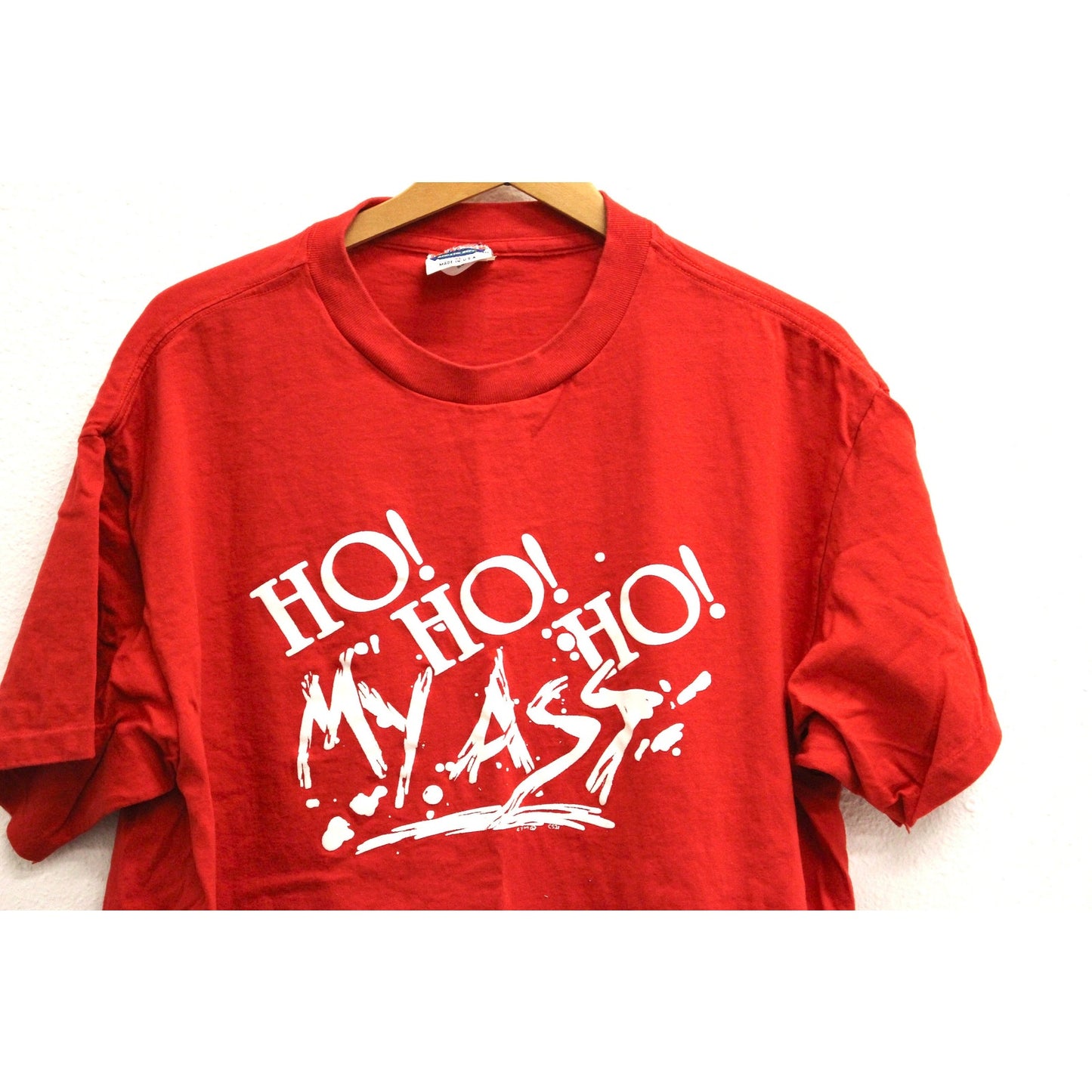 Vintage Ho Ho Ho My Ass Christmas Holiday Funny T Shirt XL