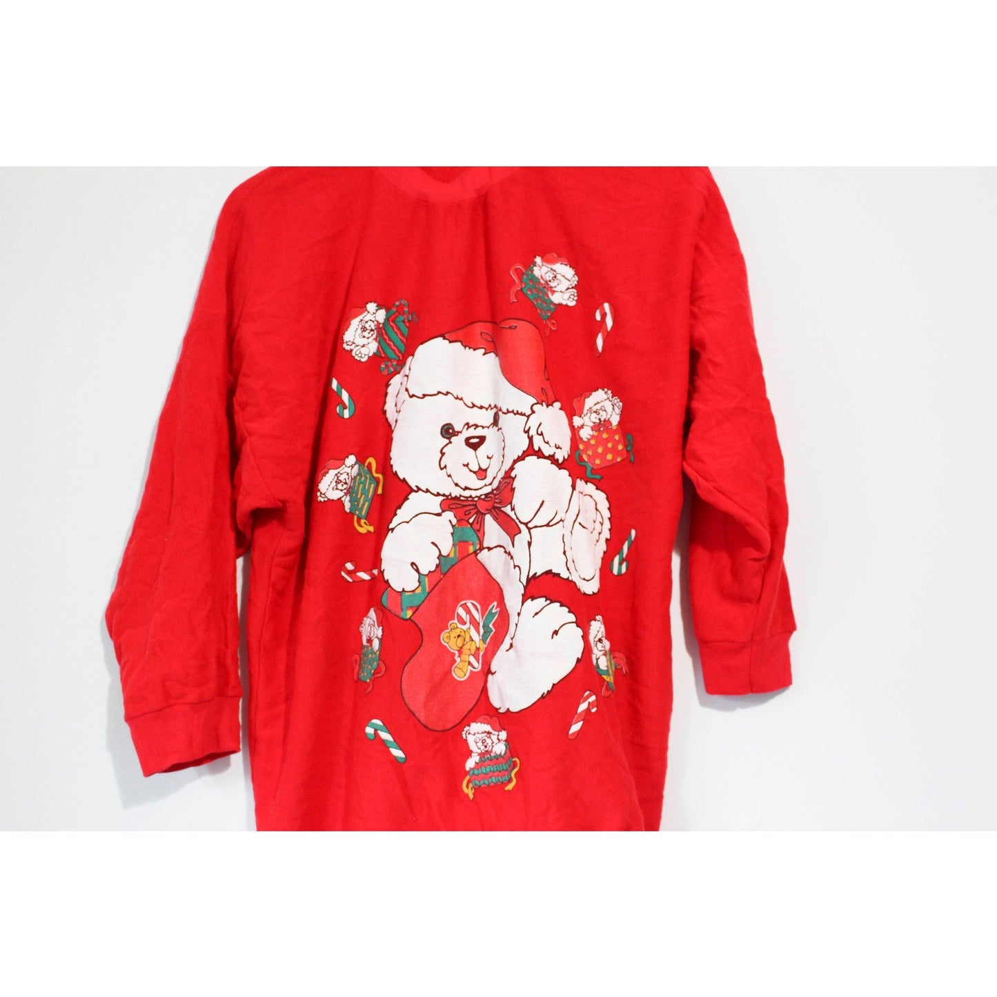 Vintage Teddy Bear Christmas Sweatshirt Medium