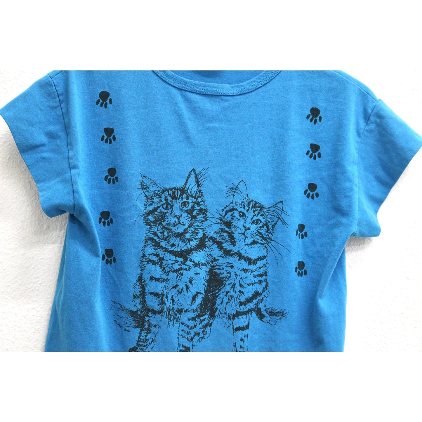 Vintage Cute Cat Duo T Shirt Medium