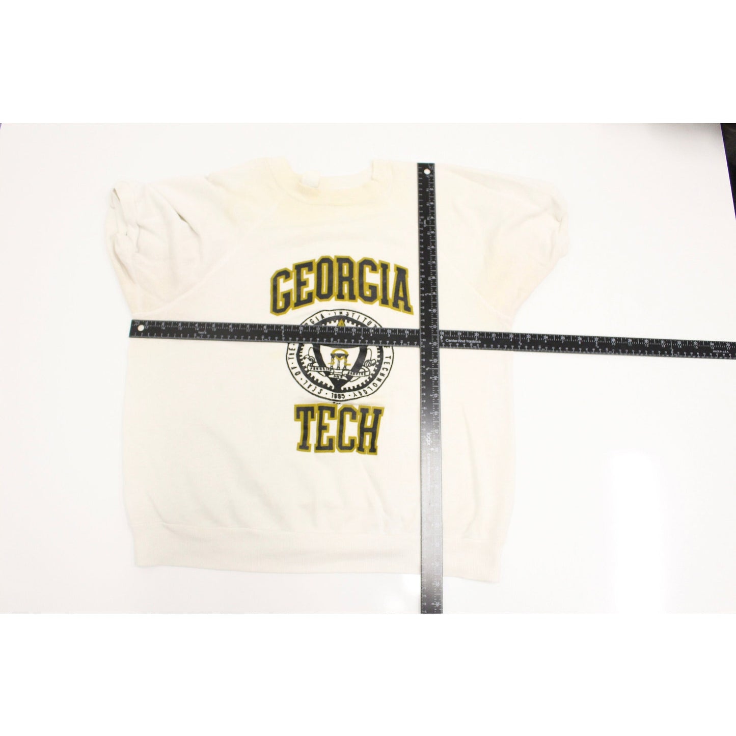 Vintage Georgia Tech Short Sleeve Sweatshirt Large