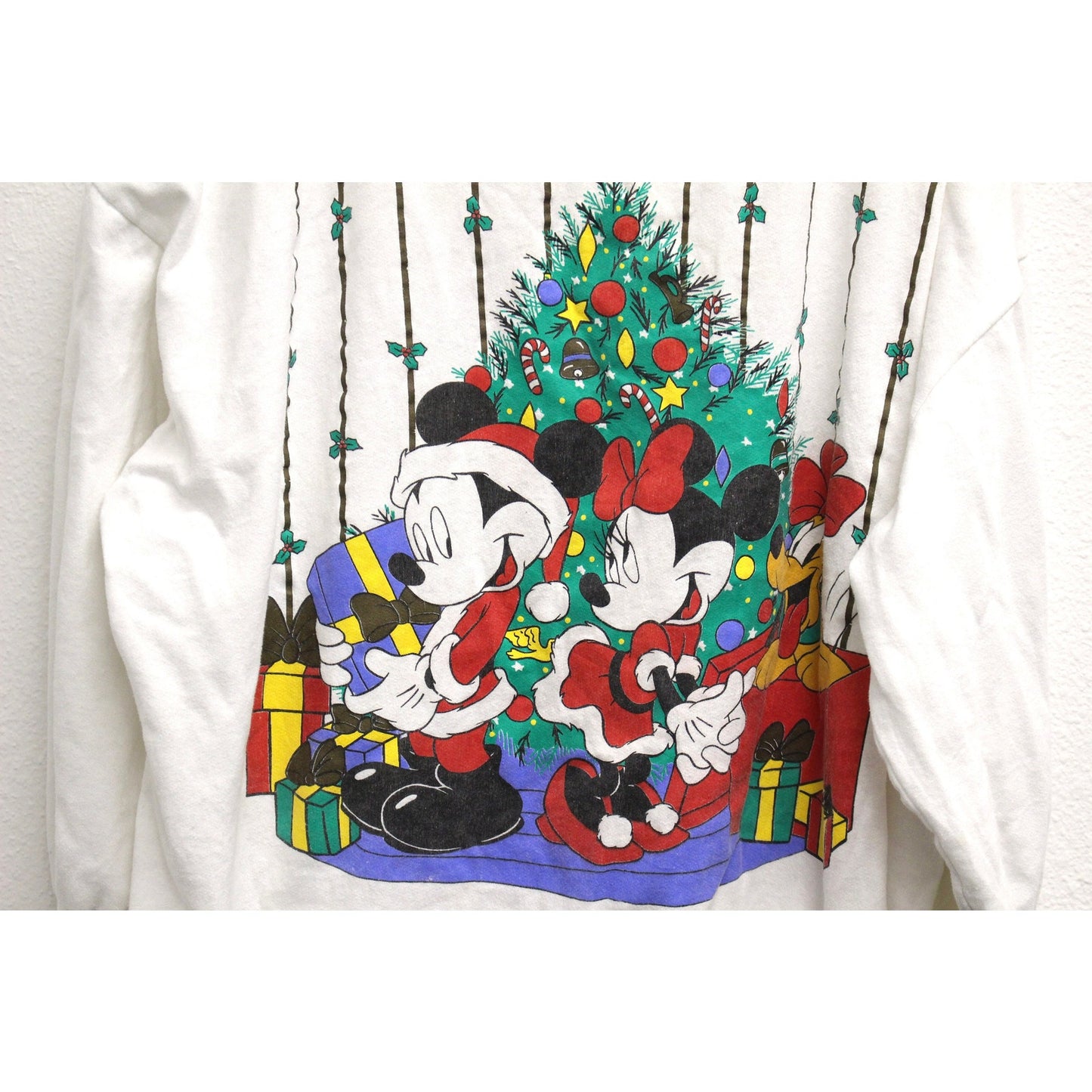 Vintage Walt Disney Mickey Minnie Santa Holiday Christmas Sweatshirt 3X