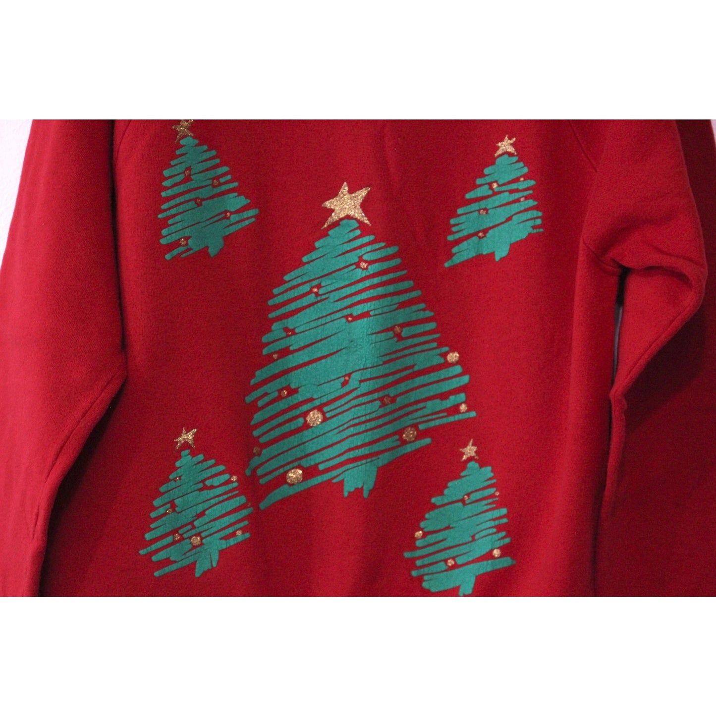 Vintage Holiday Merry Christmas Tree Sweatshirt Large