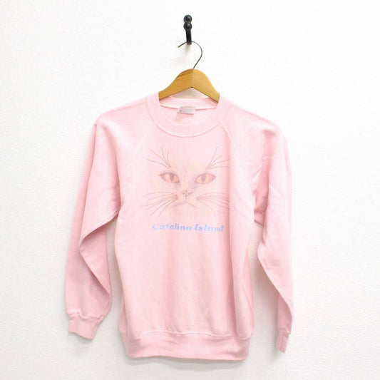 Vintage Catalina Island California Kitty Cat Sweatshirt Small