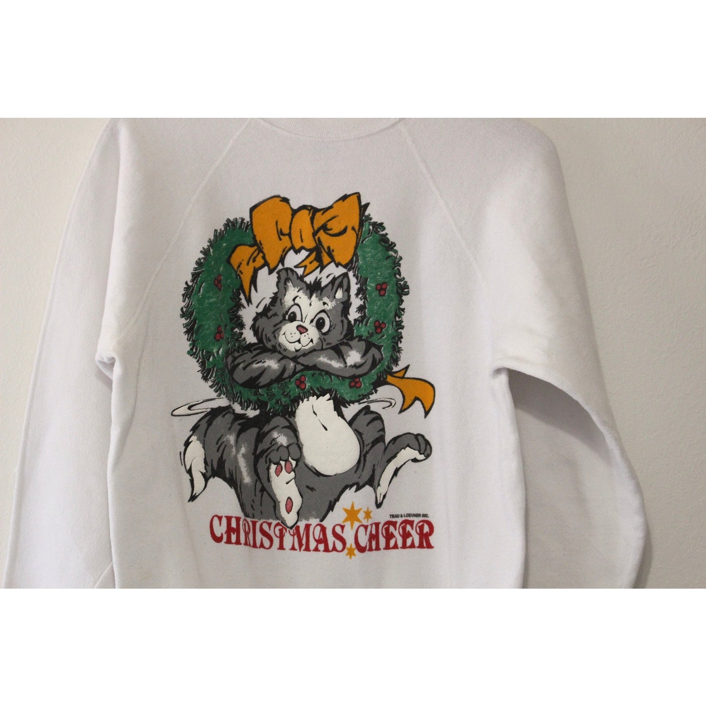 Vintage Crazy Cat Lady Christmas Sweatshirt Medium