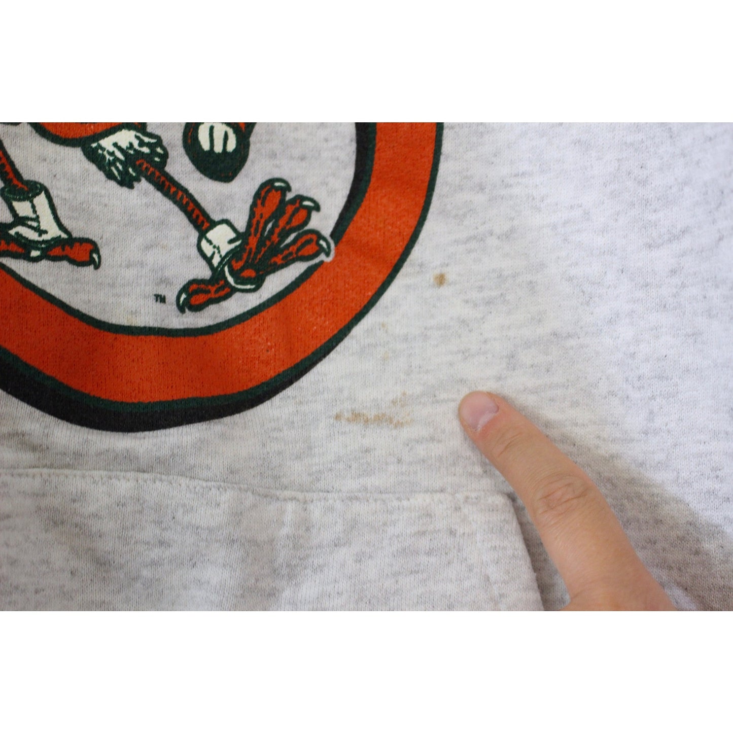 Vintage University of Miami Hurricanes Hooded Sweatshirt Medium
