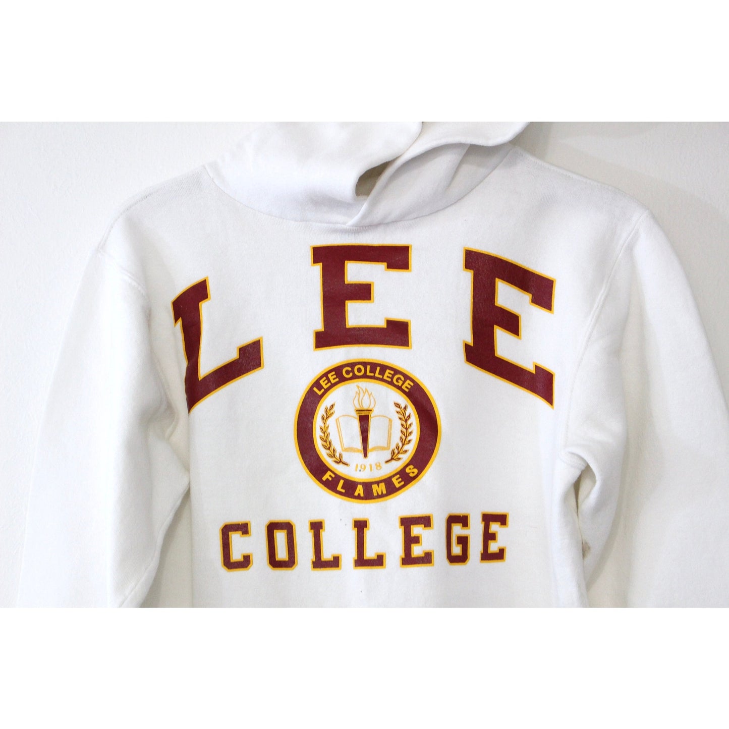 Vintage Lee University Flames Hooded Sweatshirt Small