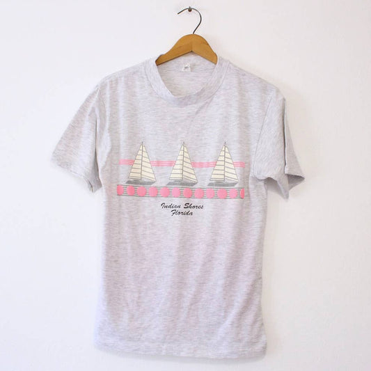 Vintage Indian Shores Florida Boat T Shirt Large
