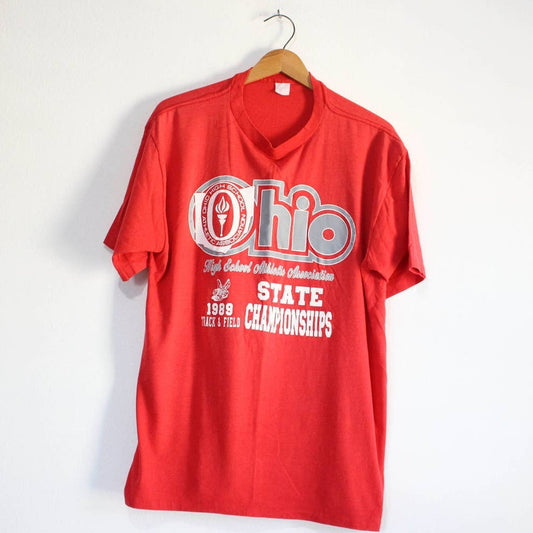 Vintage Ohio High School State Track And Field Championships OSHAA 1989 T Shirt Large