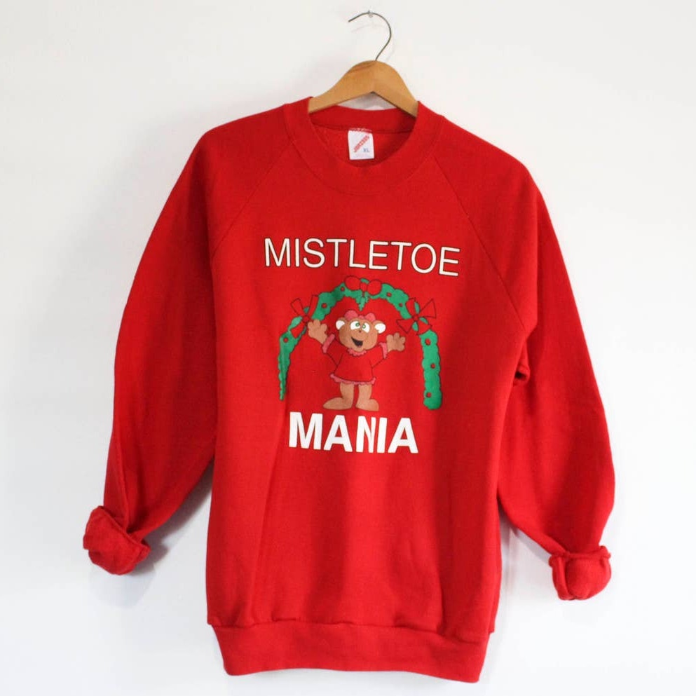 Vintage Mistletoe Christmas Holiday Sweatshirt