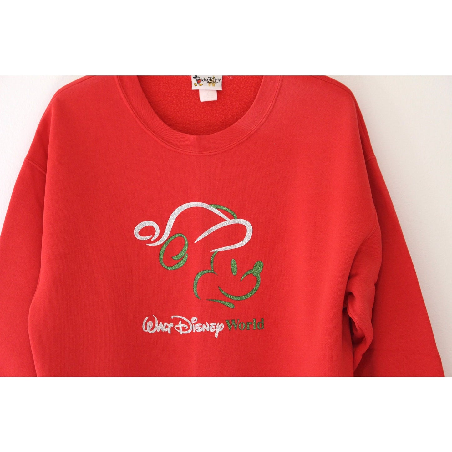 Vintage Walt Disney World Mickey Santa Christmas Sweatshirt Large