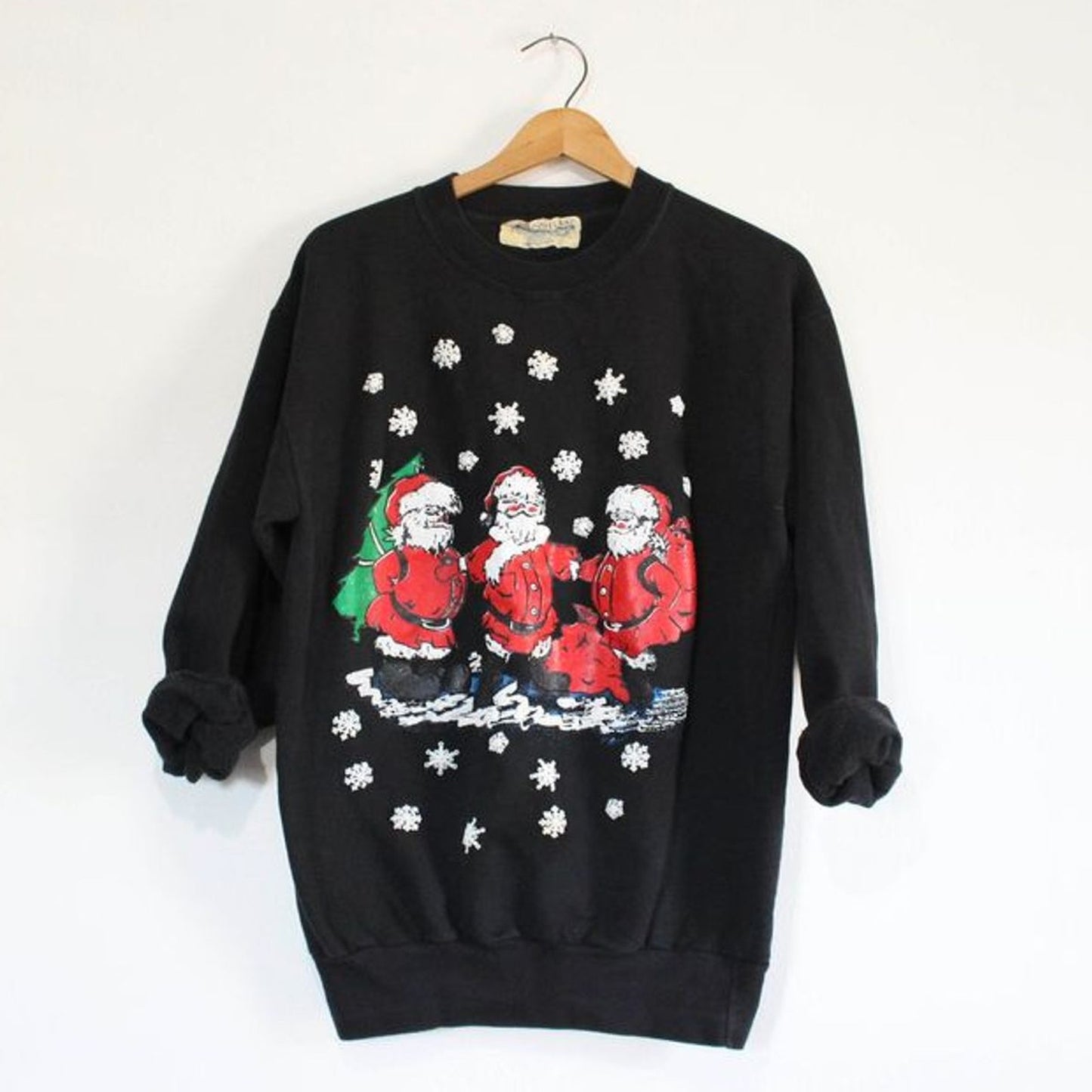 Vintage Merry Christmas Santa Claus Holiday Sweatshirt