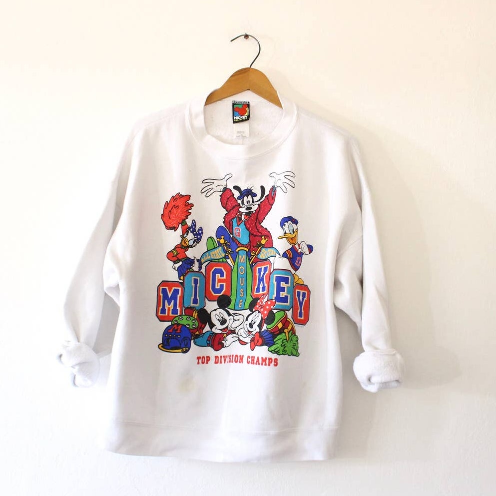 Vintage Walt Disney Mickey Mouse Cheerleading Sweatshirt L/XL