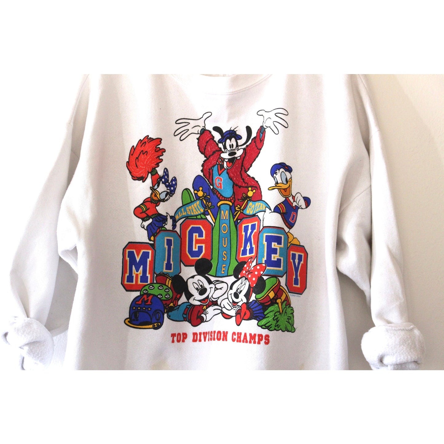 Vintage Walt Disney Mickey Mouse Cheerleading Sweatshirt L/XL