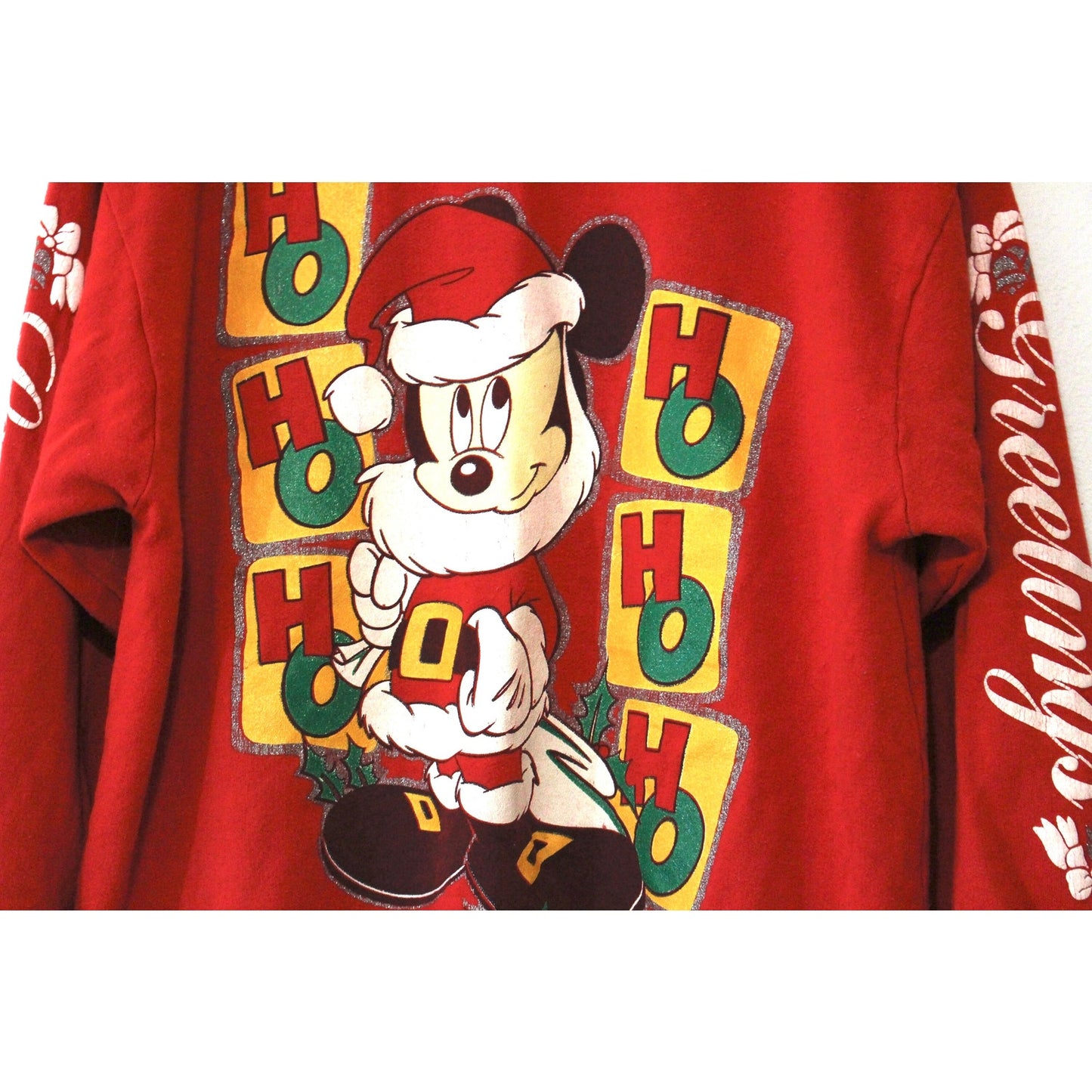 Vintage Walt Disney Mickey Mouse Santa Christmas Sweatshirt Large