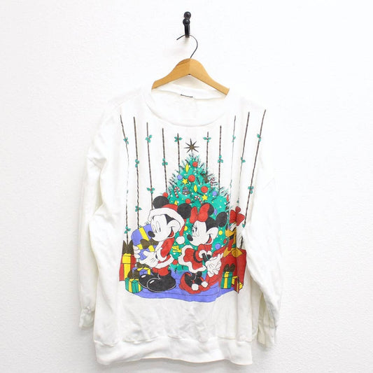 Vintage Walt Disney Mickey Minnie Santa Holiday Christmas Sweatshirt 3X