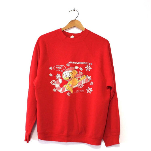 Vintage Garfield Massachusetts Christmas Sweatshirt XL