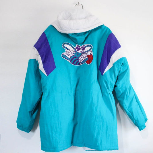 Vintage North Carolina Charlotte Hornets Basketball NBA Starter Jacket Parka XL