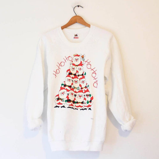 Vintage Jingle Bells Santa Claus Ho Ho Ho Christmas Holiday Sweatshirt XL