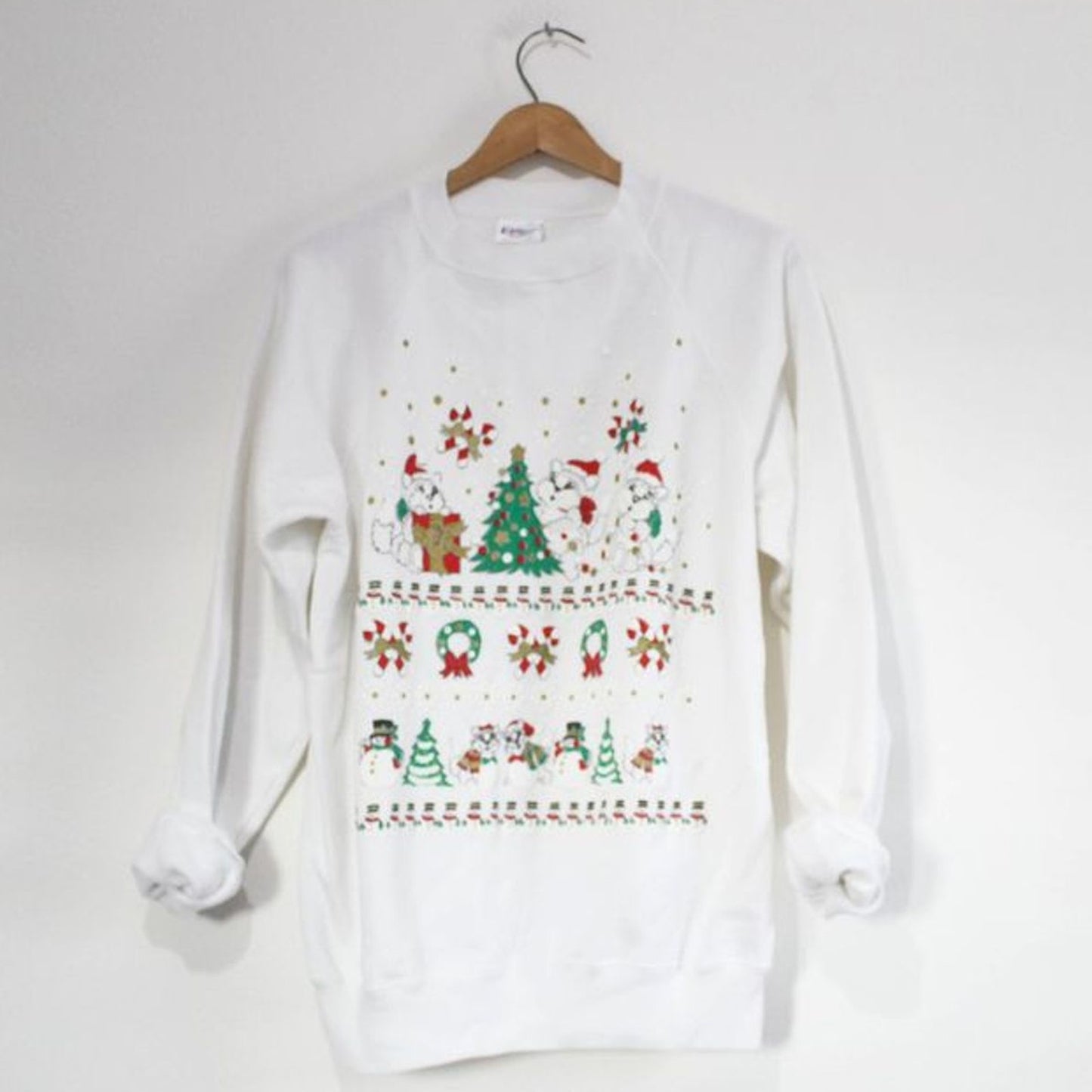 Vintage Ugly Crazy Cat Lady Christmas Sweatshirt