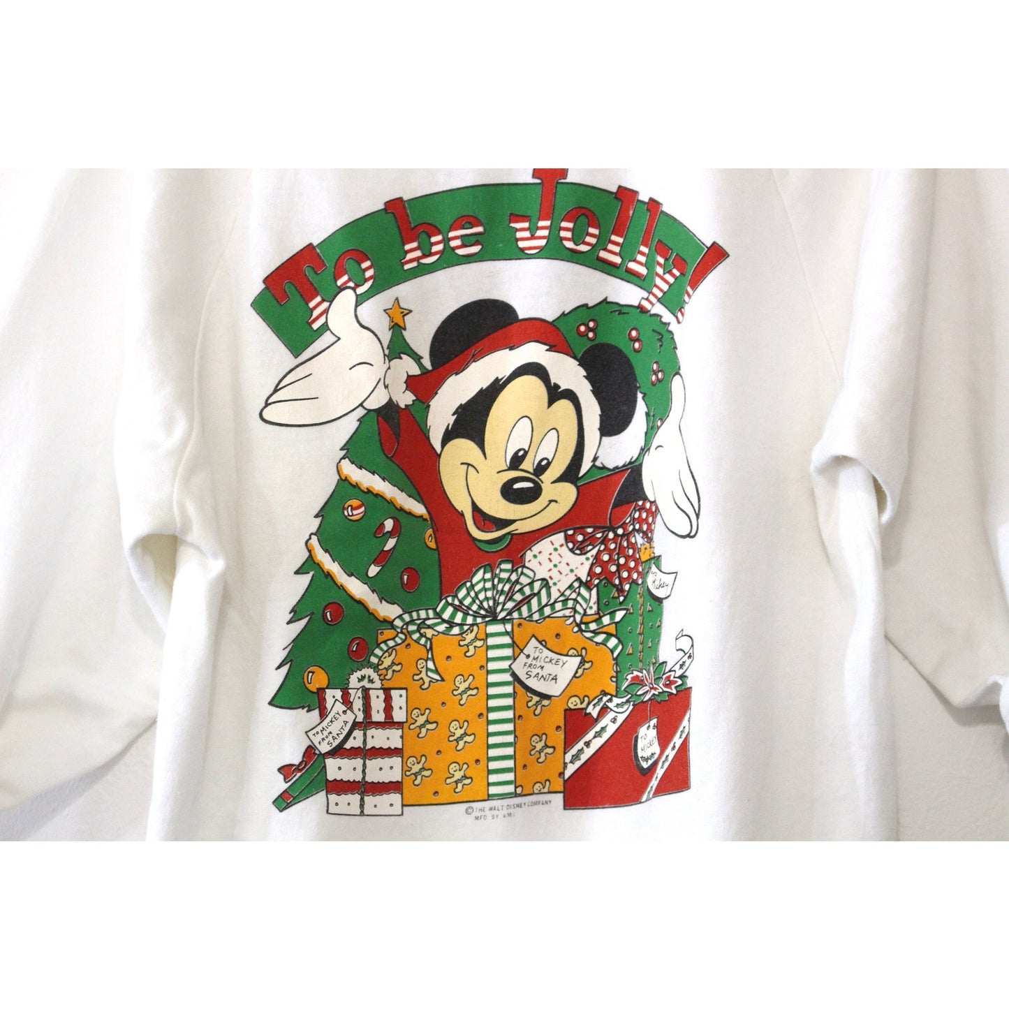 Vintage Walt Disney Mickey Minnie Santa Holiday Christmas Sweatshirt Medium