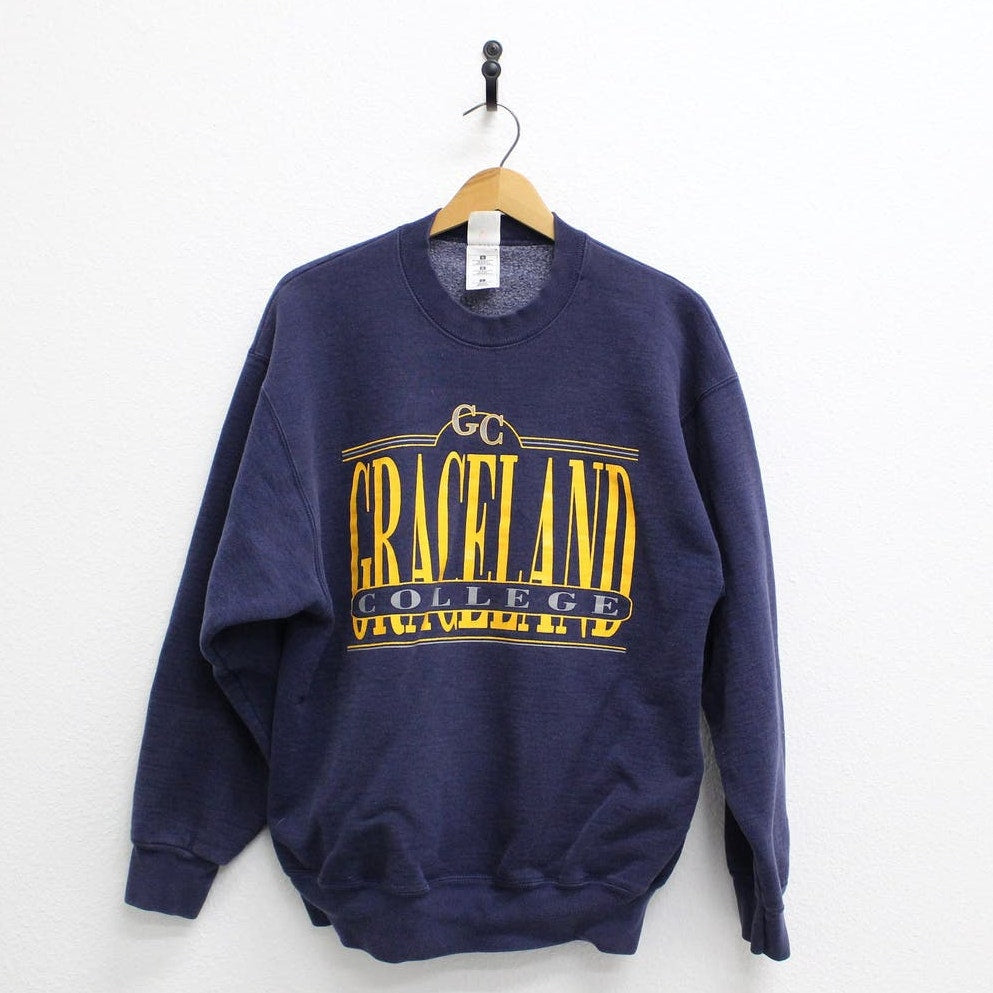 Vintage Iowa Graceland University Yellowjackets Sweatshirt Large