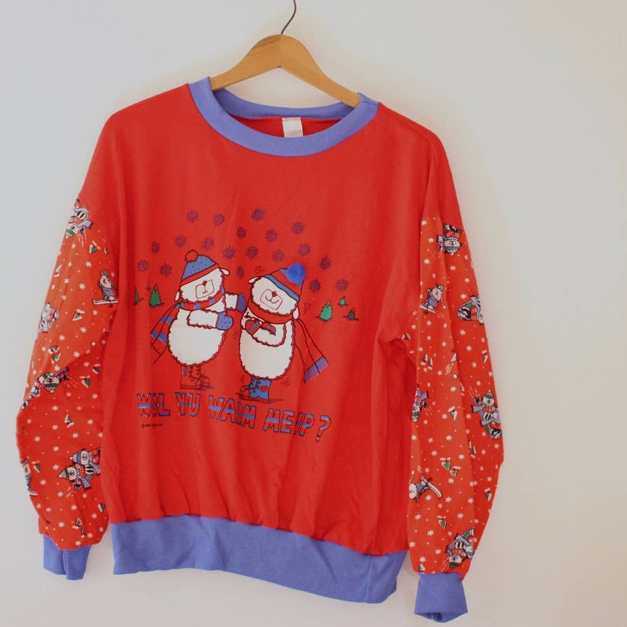 NWT Vintage Wool You Warm Me Up Sheep Christmas Sweatshirt Large