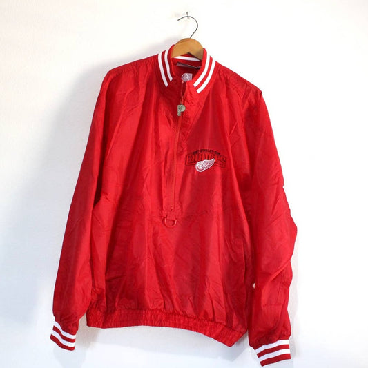 Vintage Detroit Red Wings Hockey Pullover Jacket Large